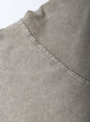 Close-up of a gray fabric with a visible seam on a white background